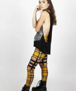 Jawbreaker Plaid Cage Leggings -Spooky Threads plaid cage leggings jawbreaker 300x