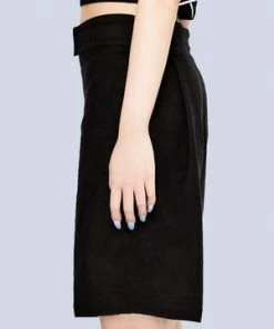 Long Clothing Plain Black Shorts - Unisex -Spooky Threads plain black shorts unisex long clothing 3 300x