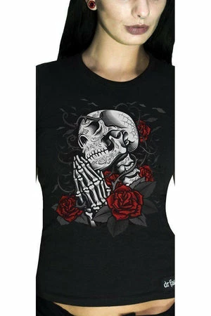 Dr Faust Praying Skull And Roses T-Shirt - Rivka 4 Dr Faust Praying Skull And Roses T-Shirt - Rivka - Image 2
