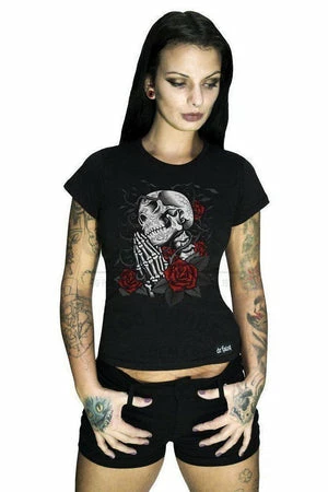 Dr Faust Praying Skull And Roses T-Shirt - Rivka 3 Dr Faust Praying Skull And Roses T-Shirt - Rivka