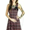 Dr Faust Punk Tartan Mini Dress - Evangeline -Spooky Threads punk tartan mini dress evangeline dr faust 300x