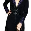 Dr Faust Purple Brocade Long Black Cotton Coat - Matilda 2 Dr Faust Purple Brocade Long Black Cotton Coat - Matilda -Spooky Threads purple brocade long black cotton coat matilda dr faust 300x