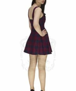 Dr Faust Red And Blue Tartan Woven Mini Dress - Ella 8 Dr Faust Red And Blue Tartan Woven Mini Dress - Ella -Spooky Threads red and blue tartan woven mini dress ella dr faust 3 300x
