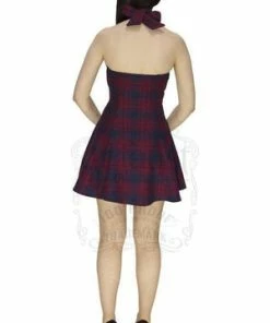 Dr Faust Red And Blue Tartan Woven Mini Dress - Ella 9 Dr Faust Red And Blue Tartan Woven Mini Dress - Ella -Spooky Threads red and blue tartan woven mini dress ella dr faust 4 300x