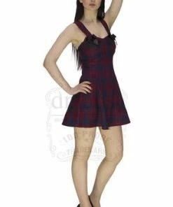 Dr Faust Red And Blue Tartan Woven Mini Dress - Ella