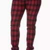 Banned Red Check Plus Size Skinny Jeans -Spooky Threads red check plus size skinny jeans banned 300x
