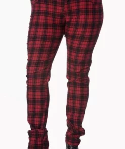 Banned Red Check Plus Size Skinny Jeans