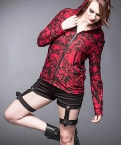 Queen Of Darkness Red Jacket With Many Different Skulls -Spooky Threads red jacket with many different skulls queen of darkness 3 300x