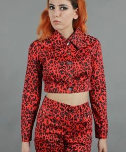 Jawbreaker Red Leopard Print Jacket -Spooky Threads red leopard print jacket jawbreaker 5 300x