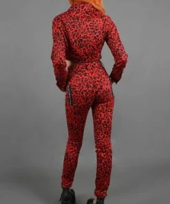 Jawbreaker Red Leopard Print Jacket -Spooky Threads red leopard print jacket jawbreaker 6 300x