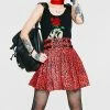 Jawbreaker Red Leopard Print Studded Skirt -Spooky Threads red leopard print studded skirt jawbreaker 300x