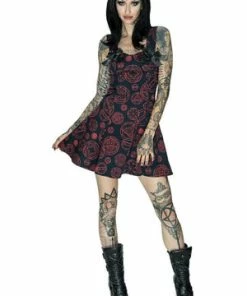 Dr Faust Red Magical Spell Black Mini Dress - Daisy