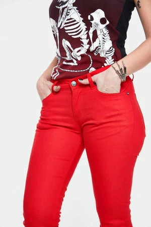 Jawbreaker Red Mono Drainpipe Jeans 6 Jawbreaker Red Mono Drainpipe Jeans - Image 4