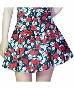 Dr Faust Red Roses And Skulls Mini Dress - Kora -Spooky Threads red roses and skulls mini dress kora dr faust 3 300x