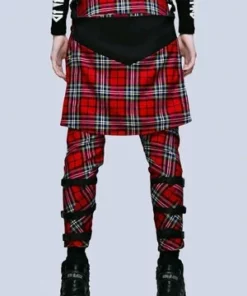 Long Clothing Red Tartan Clip Pants - Unisex 8 Long Clothing Red Tartan Clip Pants - Unisex -Spooky Threads red tartan clip pants unisex long clothing 3 300x