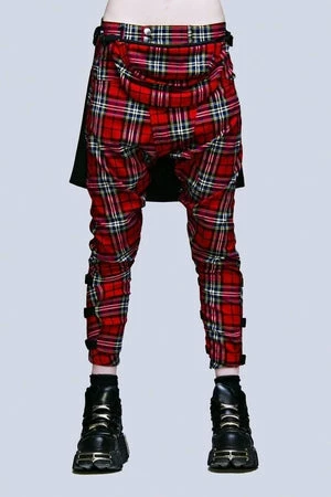 Long Clothing Red Tartan Clip Pants - Unisex 3 Long Clothing Red Tartan Clip Pants - Unisex