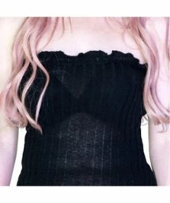 Dr Faust Ribbed Stretchy Soft Knitted Bodycon Black Mini Dress - Bonnie -Spooky Threads ribbed stretchy soft knitted bodycon black mini dress bonnie dr faust 3 300x