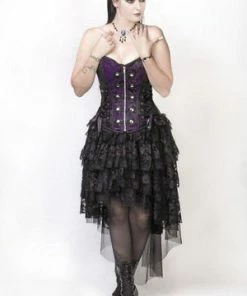 Burleska Rock Overbust Corset With Studs In King Brocade