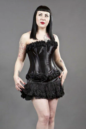 Burleska Rose Burlesque Mini Skirt With Rose Trim 3 Burleska Rose Burlesque Mini Skirt With Rose Trim