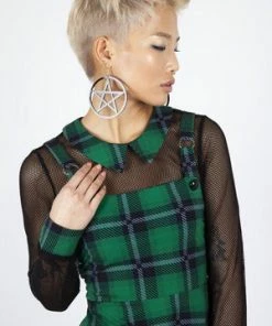 Jawbreaker Round In Circles Plaid Overall Dress -Spooky Threads round in circles plaid overall dress jawbreaker 5 300x
