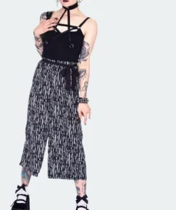 Jawbreaker Scattered Stripes Culottes With Contrast -Spooky Threads scattered stripes culottes with contrast tra 4861 02.1450 300x