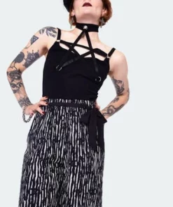 Jawbreaker Scattered Stripes Culottes With Contrast -Spooky Threads scattered stripes culottes with contrast tra 4861 04.1450 300x