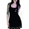 Dr Faust Seafarer White Anchors Black Mini Dress - Liv -Spooky Threads seafarer white anchors black mini dress liv dr faust 300x