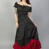 Burleska Shayna Victorian Maxi Skirt In Black Cotton Frill -Spooky Threads shayna victorian maxi skirt in black cotton frill burleska 300x