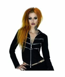 Dr Faust Short Elegant Black Cotton Jacket - Shelly 8 Dr Faust Short Elegant Black Cotton Jacket - Shelly -Spooky Threads short elegant black cotton jacket shelly dr faust 3 300x