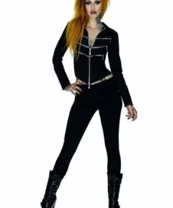 Dr Faust Short Elegant Black Cotton Jacket - Shelly