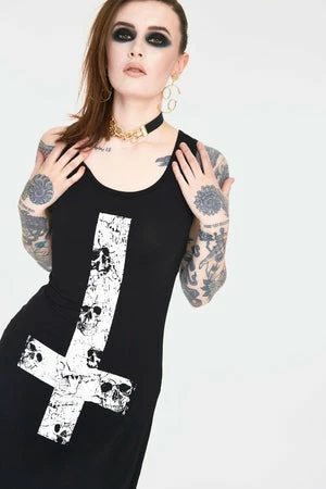 Jawbreaker Skull Cross Witchy Dress With Back Ties 3 Jawbreaker Skull Cross Witchy Dress With Back Ties