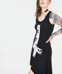 Jawbreaker Skull Cross Witchy Dress With Back Ties 9 Jawbreaker Skull Cross Witchy Dress With Back Ties -Spooky Threads skull cross witchy dress with back ties dra 9473 02.1146 300x
