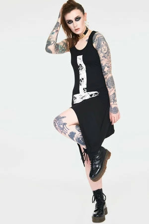 Jawbreaker Skull Cross Witchy Dress With Back Ties 6 Jawbreaker Skull Cross Witchy Dress With Back Ties - Image 4