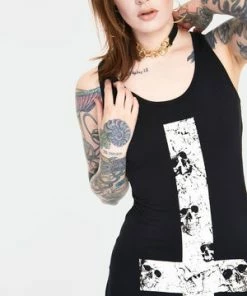 Jawbreaker Skull Cross Witchy Dress With Back Ties 11 Jawbreaker Skull Cross Witchy Dress With Back Ties -Spooky Threads skull cross witchy dress with back ties dra 9473 04.1146 300x