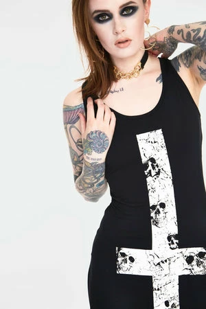 Jawbreaker Skull Cross Witchy Dress With Back Ties 7 Jawbreaker Skull Cross Witchy Dress With Back Ties - Image 5