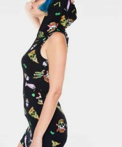 Jawbreaker Skull Fast Food Bodycon Dress -Spooky Threads skull fast food bodycon dress jawbreaker 3 300x