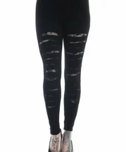 Banned Slashed Black Leggings