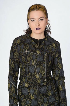 Banned Slither Crop Biker Jacket 5 Banned Slither Crop Biker Jacket - Image 3