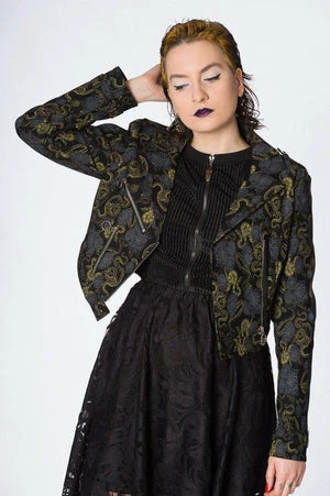 Banned Slither Crop Biker Jacket 6 Banned Slither Crop Biker Jacket - Image 4