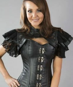 Burleska Sonya Steampunk Bolero Shrug In Black Matte