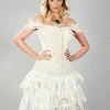 Burleska Sophia Knee Length Corset Dress In Cream Taffeta 1 Burleska Sophia Knee Length Corset Dress In Cream Taffeta -Spooky Threads sophia knee length corset dress in cream taffeta burleska 300x