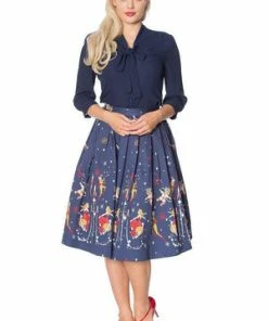 Banned Space Vamp Border Print Skirt