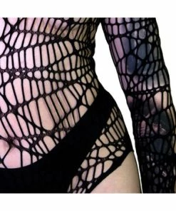 Dr Faust Spider Web Fish Net Black Sheer Bodysuit - Idania 7 Dr Faust Spider Web Fish Net Black Sheer Bodysuit - Idania -Spooky Threads spider web fish net black sheer bodysuit idania dr faust 3 300x