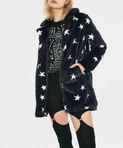 Jawbreaker Starry Eyes Faux Fur Coat -Spooky Threads starry eyes faux fur coat jawbreaker 3 300x