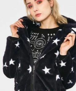 Jawbreaker Starry Eyes Faux Fur Coat -Spooky Threads starry eyes faux fur coat jawbreaker 4 300x