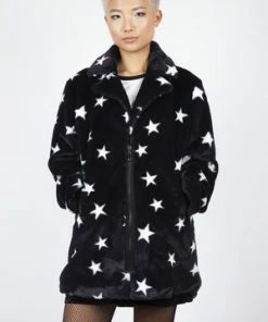 Jawbreaker Starry Eyes Faux Fur Coat -Spooky Threads starry eyes faux fur coat jawbreaker 6 300x