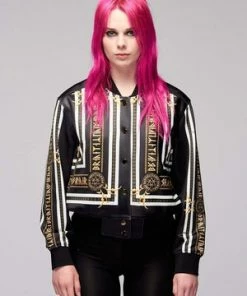 Long Clothing Stay Gold Cropped Jacket