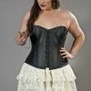 Burleska Steampunk Overbust Plus Size Corset In Matte Vinyl -Spooky Threads steampunk overbust plus size corset in matte vinyl burleska 300x