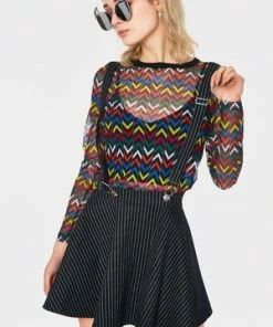 Jawbreaker Stripes 'N' Suspenders Skirt