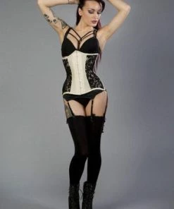 Burleska Sylvie Underbust Steel Boned Corset In Taffeta With Lace 29 Burleska Sylvie Underbust Steel Boned Corset In Taffeta With Lace -Spooky Threads sylvie underbust steel boned corset in taffeta with lace burleska 11 300x